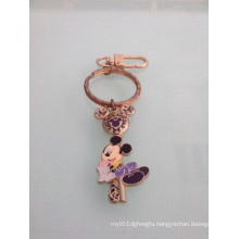 Mickey Mouse Enamel Keychain with Gold Plated (GZHY-KC-023)